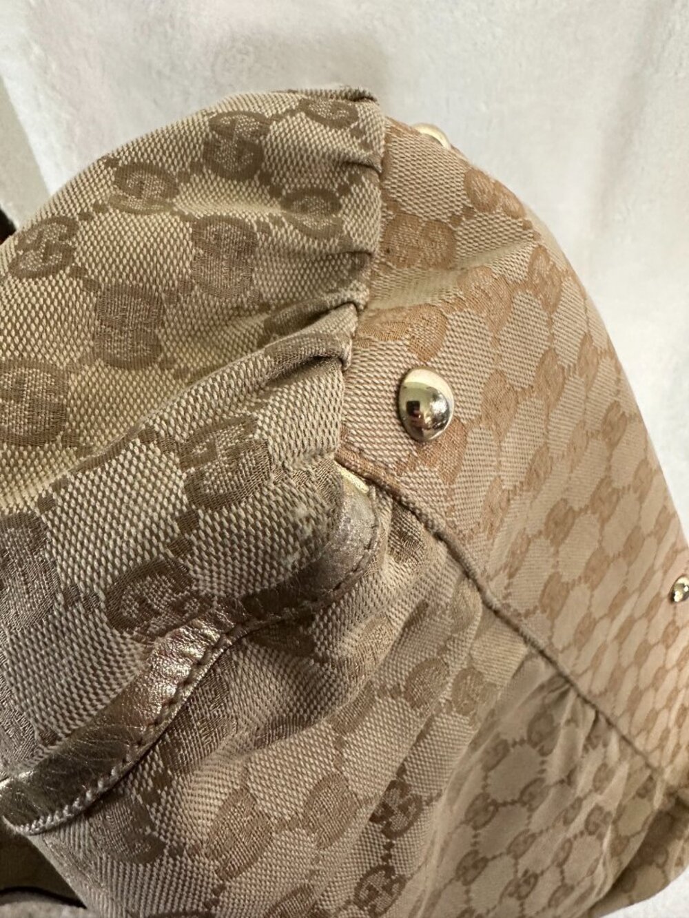 Gucci Gold GG Canvas Bag Bundle — Tote + Hobo, 2 Bags, As-Is - Picture 15 of 16